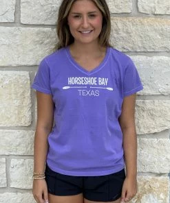 The Market Place Comfort Colors Horseshoe Bay Texas V-Neck LAKE LIFE