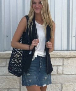 The Market Place Military Anorak Vest - Navy