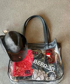 Makeup Junkie In The Clear GAME DAY Tote