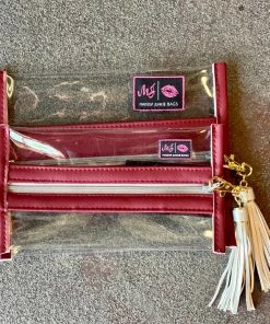 Makeup Junkie BAGS In The Clear MAROON