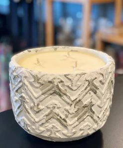 Unplug Soy Candles Home & Beauty JUMBO WHITE DISTRESSED STONE CANDLE- Cranberry