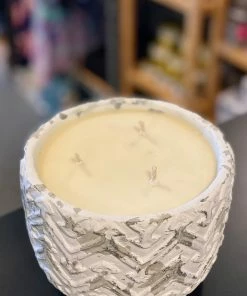 Unplug Soy Candles Home & Beauty JUMBO WHITE DISTRESSED STONE CANDLE- Cranberry