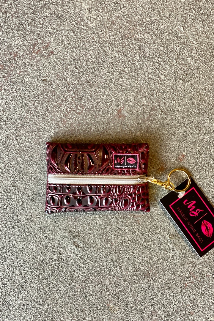 BAGS Makeup Junkie Micro Bubble Gator Wine 1 BAGS Makeup Junkie Micro Bubble Gator Wine