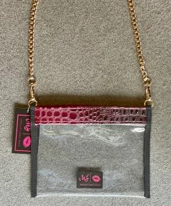 BAGS Makeup Junkie In The Clear WINE BUBBLE GATOR Crossbody