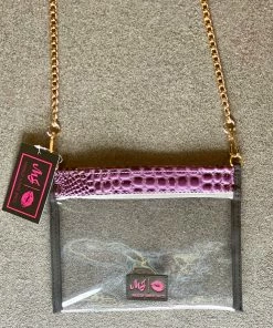 Makeup Junkie In The Clear AMETHYST BUBBLE GATOR Crossbody