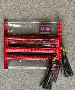 Makeup Junkie BAGS In The Clear Rouge Bubble Gator