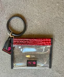 Makeup Junkie In The Clear Bubble Gator Rouge Wristlet