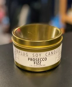Unplug Soy Candles Gold Tin Candle - Prosecco Fizz Unplugged Soy Candles