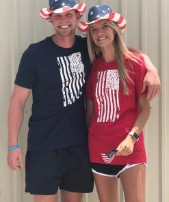 Glittering South Distressed Flag Crew Neck Navy RESORT APPAREL