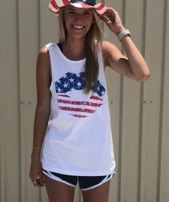 The Market Place Comfort Colors Patriotic Lips Tank RESORT APPAREL