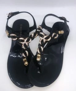 Wild Diva Lounge SHOES Ankle Strap Jeweled Jelly Sandals