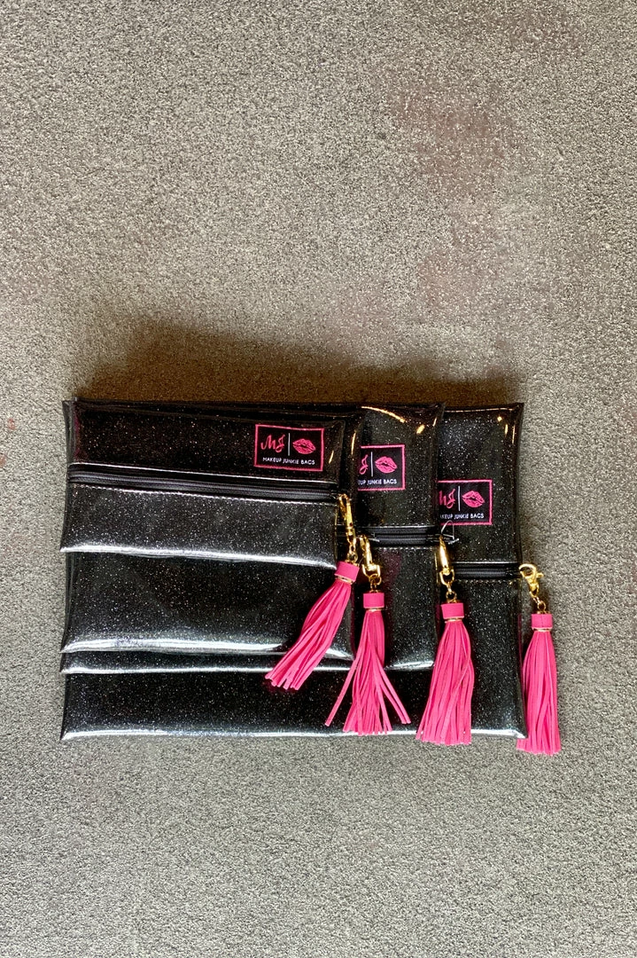 Makeup Junkie Bag - Glitter Onyx 1 Makeup Junkie Bag - Glitter Onyx