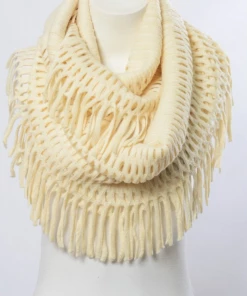 The Market Place Chenille Tassel Infinity Scarves (Variety Of Colors)