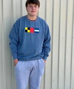 The Market Place LAKE LIFE Comfort Colors Lake LBJ Nautical Flags Sweatshirt