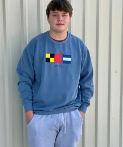 The Market Place LAKE LIFE Comfort Colors Lake LBJ Nautical Flags Sweatshirt