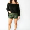 Love Tree FAUX LEATHER BUTTON DOWN SHORTS RESORT APPAREL