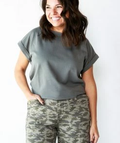 Fabina RESORT APPAREL BRUSHED ORGANIC HEMP Loose Fit Crop Top