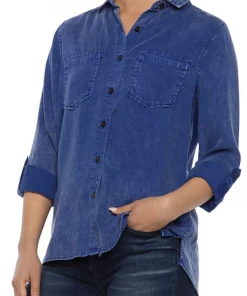Billy T Split Back Shirt Night Blue