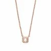 Chloe + Isabel Crystal Square Pendant Necklace Rose Gold JEWELRY