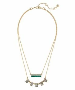 JEWELRY Chloe + Isabel Malachite + Pavé Convertible Necklace