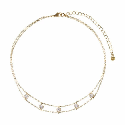 Chloe + Isabel Petits Bijoux Station Choker Necklace (Gold) 1 Chloe + Isabel Petits Bijoux Station Choker Necklace (Gold)