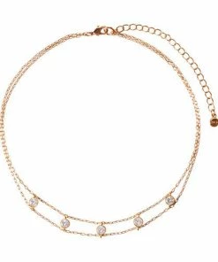 Chloe + Isabel Petits Bijoux Station Choker Necklace (Rose Gold)
