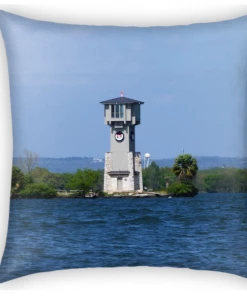 The Market Place HSB Lighthouse Throw Pillow LAKE LIFE