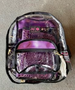 Makeup Junkie In The Clear Mini Backpack - Iridescent Purple