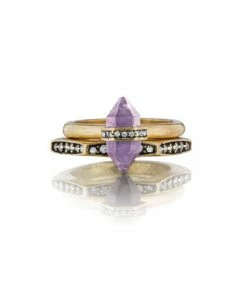 Chloe + Isabel Medina Amethyst Stackable Rings