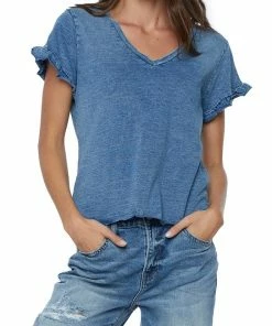 Billy T Ruffle V-Neck Tee