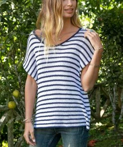 Wooden Ships RESORT APPAREL Kelly Tee Cotton -STRIPES