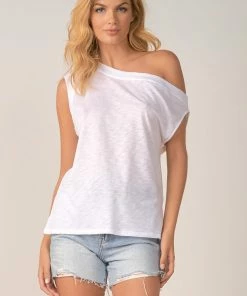 Elan RESORT APPAREL Slub Off The Shoulder Tee