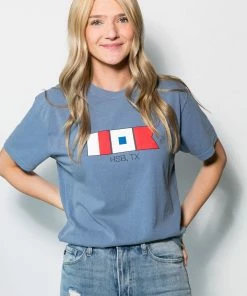 The Market Place LAKE LIFE Comfort Colors NAUTICAL FLAG HSB TX