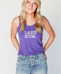 The Market Place District LAKE BUM Tri‑Blend Racerback Tank LAKE LIFE