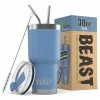 Green Steel LAKE LIFE 30 Oz Sky Blue Reusable Stainless Steel Double Insulated Tumbler