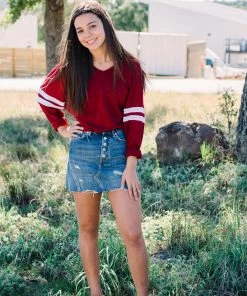 Free People Denim A-Line Skirt