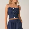 Elan Ruffle Trim Spaghetti Strap Top RESORT APPAREL