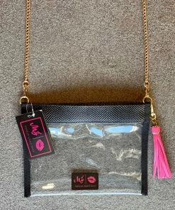 Makeup Junkie In The Clear Black Viper Crossbody