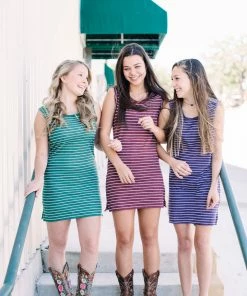 Boxercraft Striped Shirt Dress GAME DAY