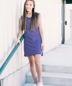 Boxercraft Striped Shirt Dress GAME DAY