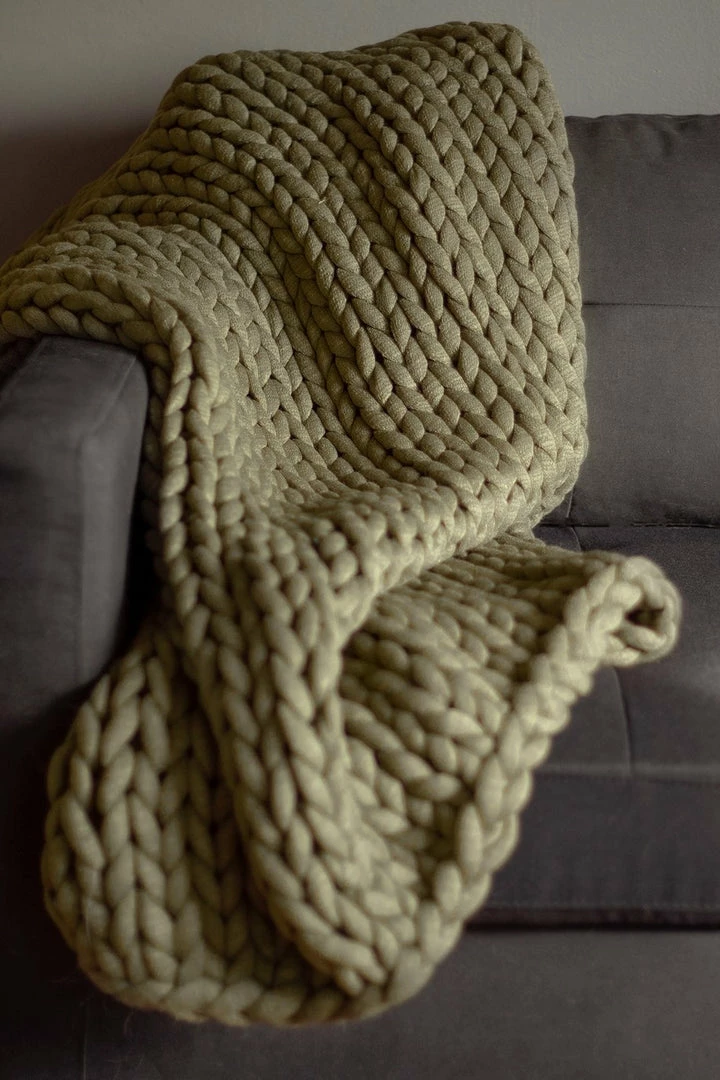 Donna Sharp Chunky Knit Throw Blanket - Olive 1 Donna Sharp Chunky Knit Throw Blanket - Olive