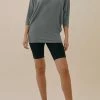 Studio Ko Waffle Sweater Side Drape Dolman Tunic