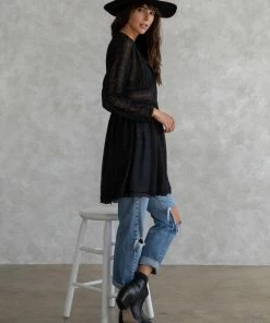LOVESTITCH Bohemian Lace Detail Long Sleeve Collared Dress 7 LOVESTITCH Bohemian Lace Detail Long Sleeve Collared Dress