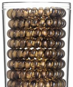 Girly Spiral Hair Ties - Brown