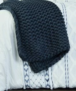 Donna Sharp HOLIDAY APPAREL Chunky Knit Throw Blanket - Charcoal