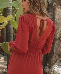 LOVESTITCH Bohemian Long Sleeve Tiered Maxi Dress RESORT APPAREL