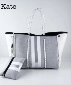 Threaded Pear Neoprene Tote & Zipper Pouch-Kate BAGS