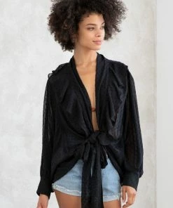 LOVESTITCH Celeste Chiffon Tie Front Top