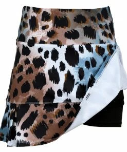Millie Rose Designs RESORT APPAREL Snow Leopard Golf And Tennis Skort