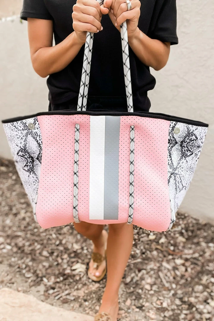 Threaded Pear LAKE LIFE Neoprene Tote & Zipper Pouch-Heather 1 Threaded Pear LAKE LIFE Neoprene Tote & Zipper Pouch-Heather